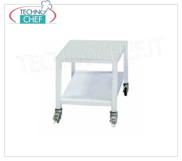 TECHNOCHEF - Tavolino di Supporto con Ruote, Mod.TAVSU Tavolino di supporto verniciato bianco con ruote, dim.mm.500x550